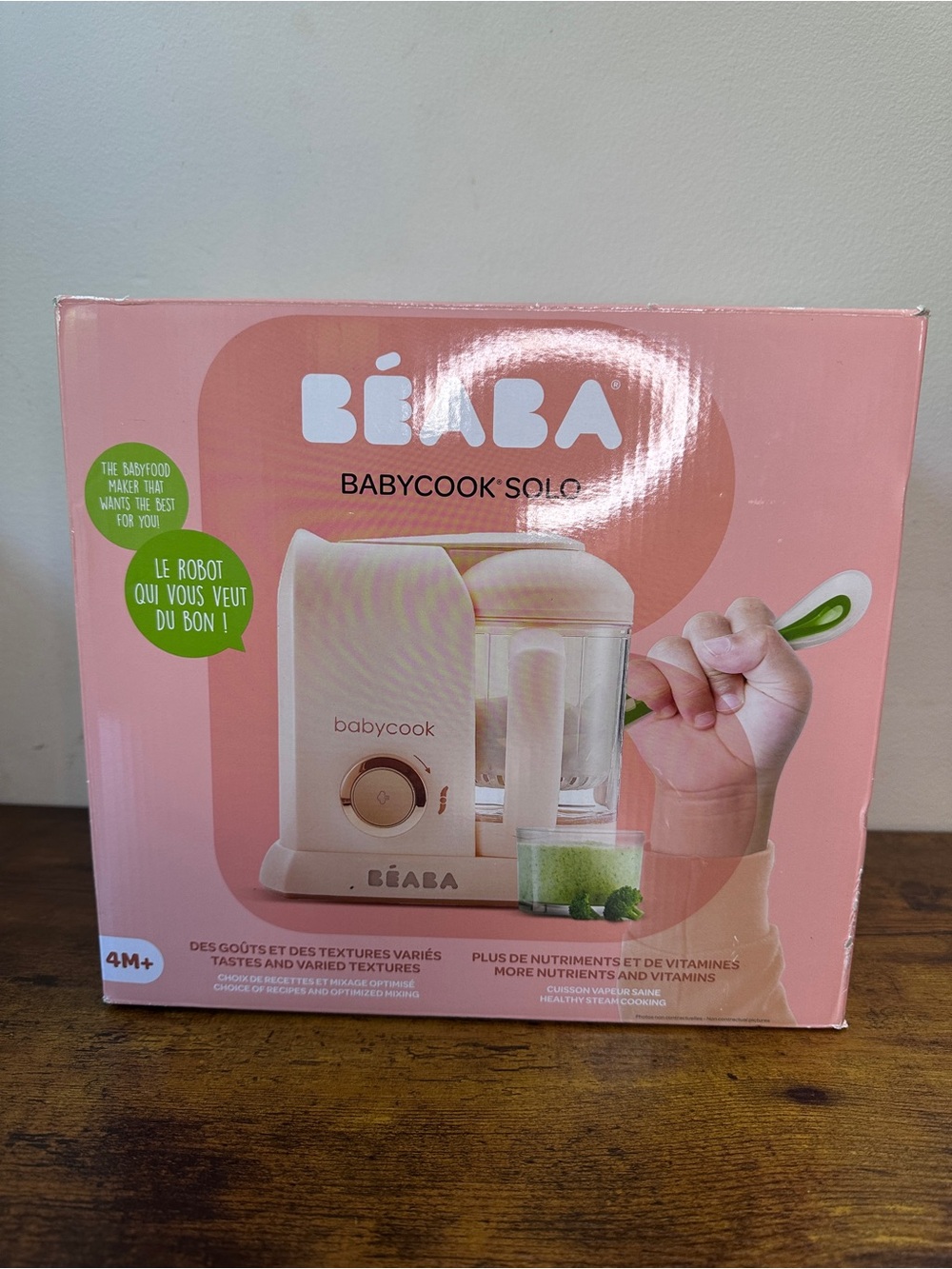 BEABA Babycook Solo 4-in-1 Baby Food Maker Steam Cooker Blender Rose Gold Pink